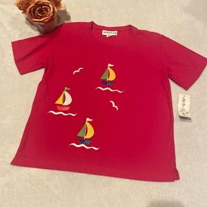 NWT VINTAGE OLD DELL DESIGNS Size M Sailboat Shirt